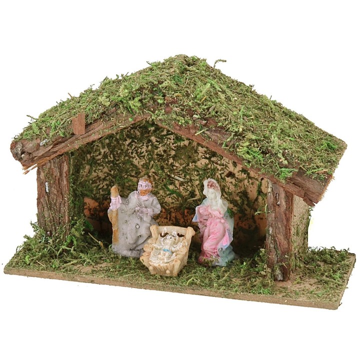 Hut with Nativity cm 12x4,5x7,5 h