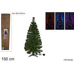 Albero fibra ottica multicolor h 150 cm a 178 punte
