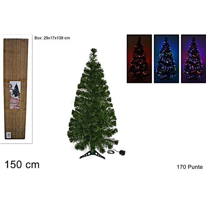 Árbol de fibra óptica multicolor h 150 cm con 178 puntas