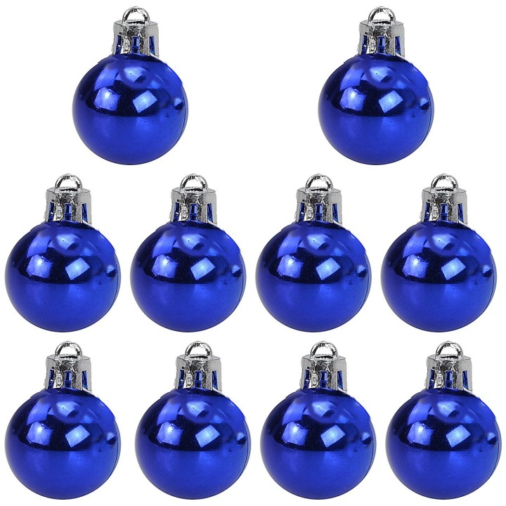Juego de 10 bolas azules de ø 3 cm para árbol de Navidad.