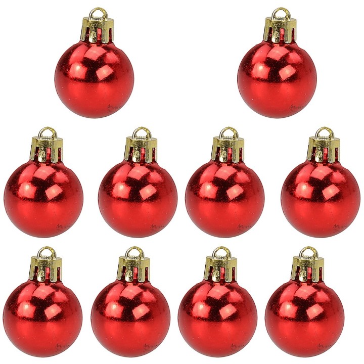 Set 10 palline rosse ø 3 cm per albero di Natale