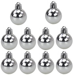Set 10 palline argento ø 3 cm per albero di Natale