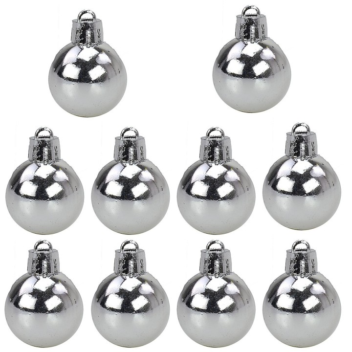 Juego de 10 bolas plateadas de ø 3 cm para árbol de Navidad