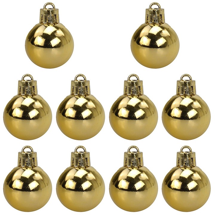Juego de 10 bolas doradas de ø 3 cm para árbol de Navidad