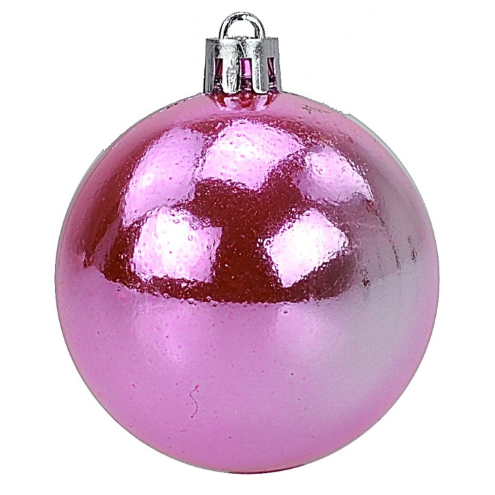 Set 24 palline rosa ø 6-7 cm per albero di Natale