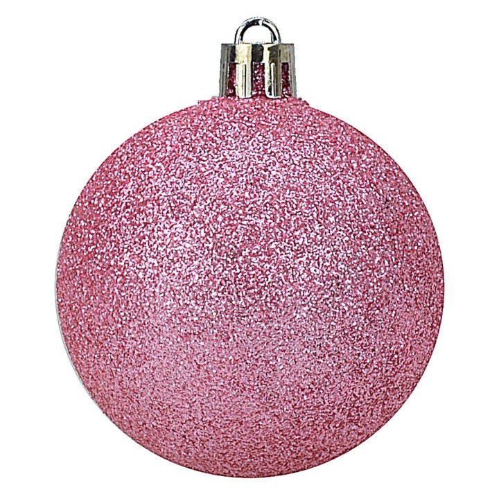 Set 24 palline rosa ø 6-7 cm per albero di Natale