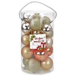 Conjunto de 24 bolas de champán de ø 6-7 cm para árbol de