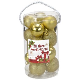 Juego de 20 bolas doradas ø 4-5-6 cm para árbol de Navidad