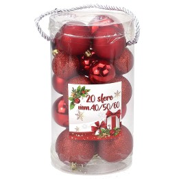 Set of 20 red balls ø 4-5-6 cm for Christmas tree