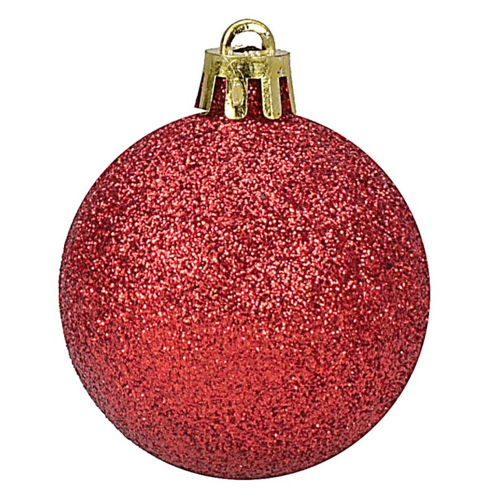 Conjunto de 20 bolas rojas ø 4-5-6 cm para árbol de Navidad
