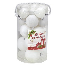 Set of 20 white balls ø 4-5-6 cm for Christmas tree