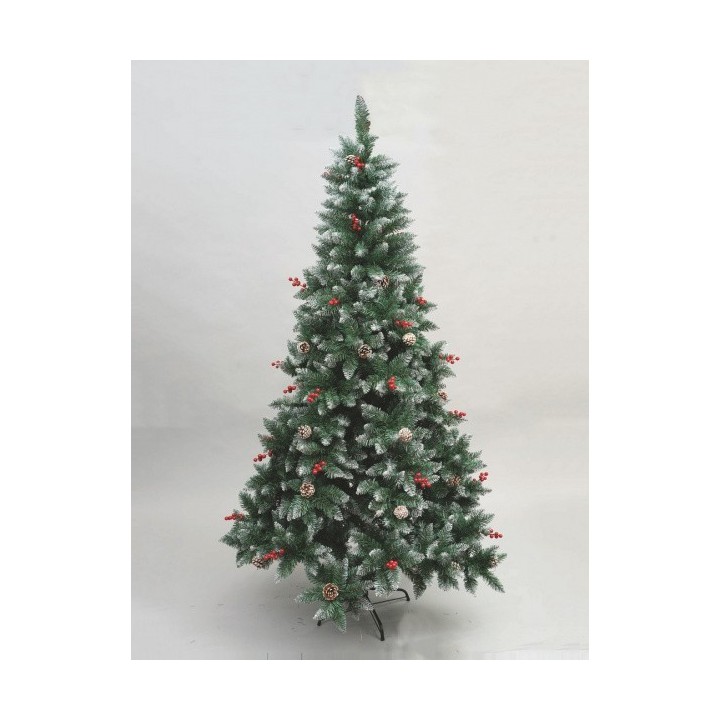 Christmas tree with berries and pine cones h 120 cm