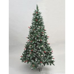 Christmas tree with berries and pine cones h 150 cm