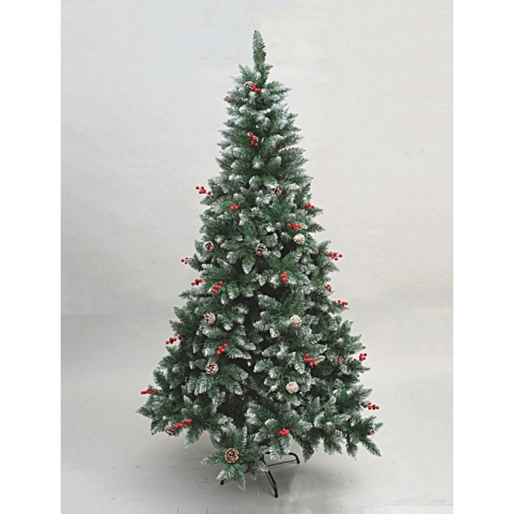 Albero di Natale con bacche e pigne h 150 cm