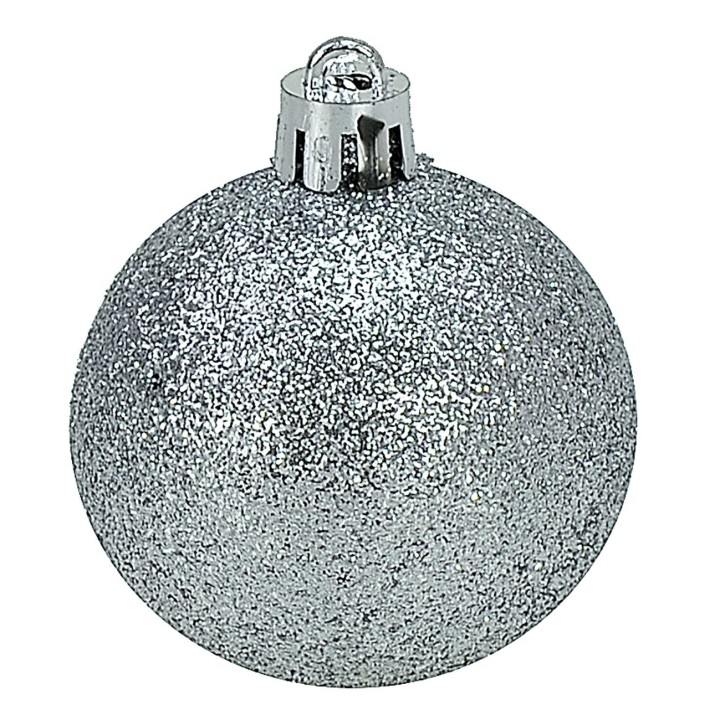 Set of 20 silver balls ø 4-5-6 cm for Christmas tree