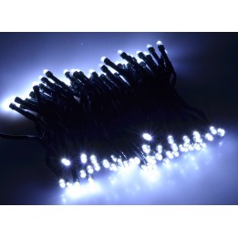 Catena 100 led bianco freddo con giochi di luce per esterno e