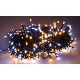 Chain of 300 cold and warm white LEDs with plays of light for