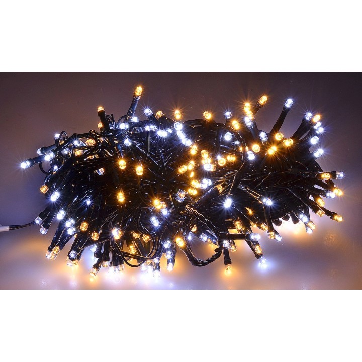Cadena de 300 luces LED blanco frío y cálido con juegos de