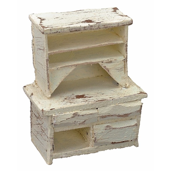 Aparador de madera blanqueada cm 5,5x3x6,5 h