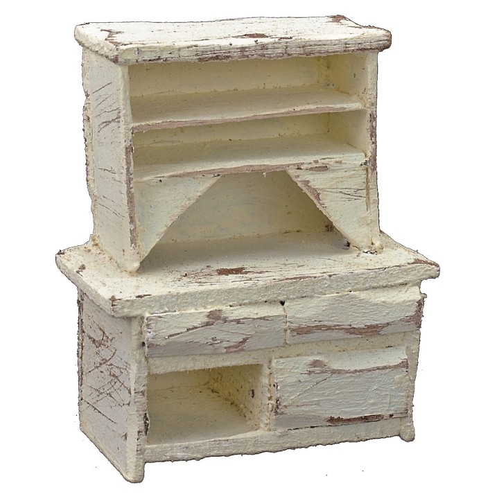 Aparador de madera blanqueada cm 5,5x3x6,5 h