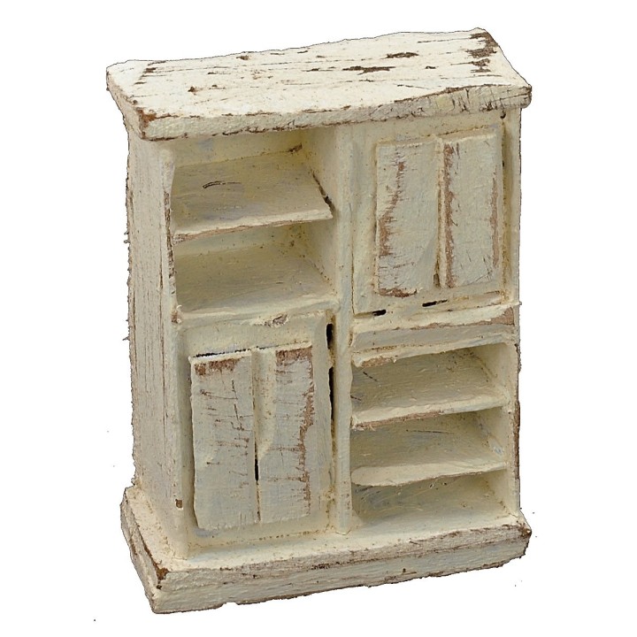 Mueble de cocina de madera blanqueada cm 5x2,5x6,5 h