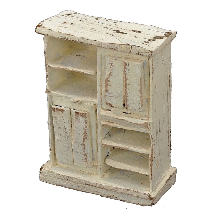 Mueble de cocina de madera blanqueada cm 5x2,5x6,5 h