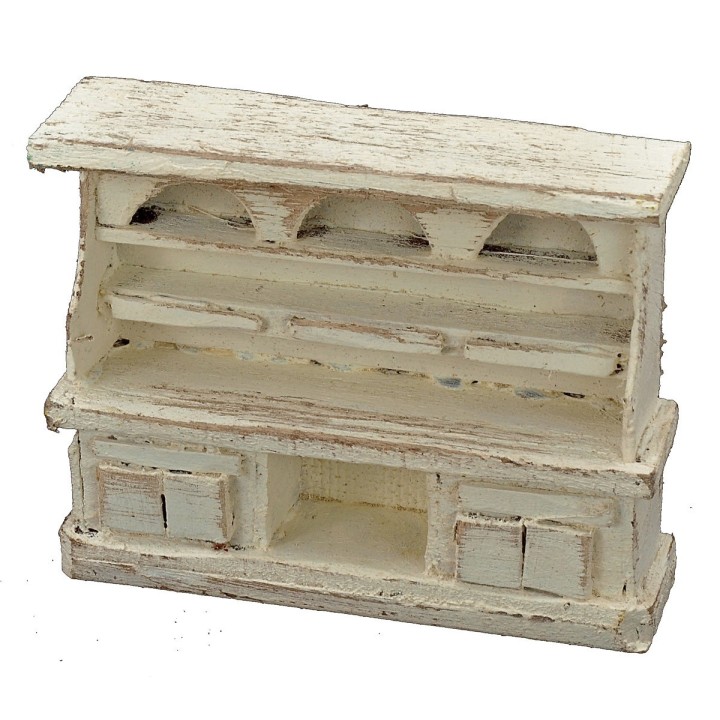 Aparador de madera blanqueada cm 9x2,5x7,5 h