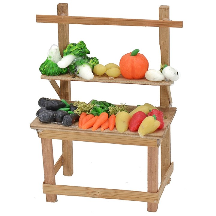 Bancarella con verdure cm 9,2x5,5x13 h