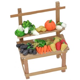 Puesto con frutas y verduras de cera de 9,2x5,5x13 cm h