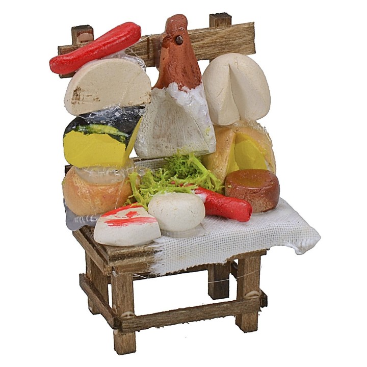 Market stall with cheeses cm 4x3,3x5,5 h