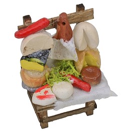 Market stall with cheeses cm 4x3,3x5,5 h