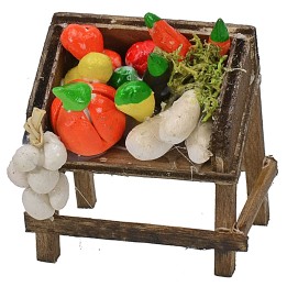 Banco de mercado con verduras cm 4x2,7x4,2 h