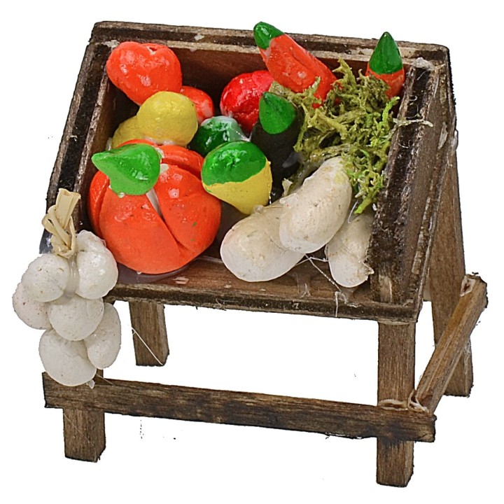 Market stall with vegetables cm 4x2,7x4,2 h