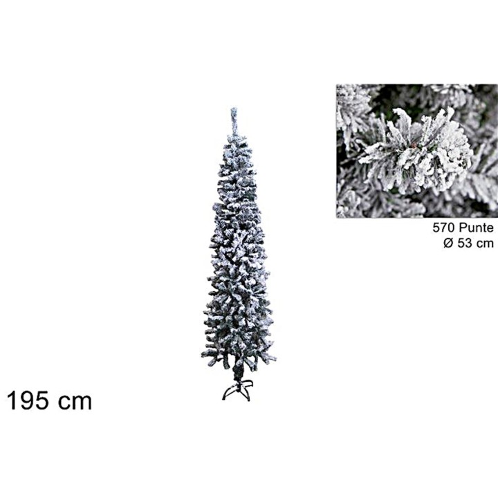 Super slim snowy tree h 195 cm with 570 tips
