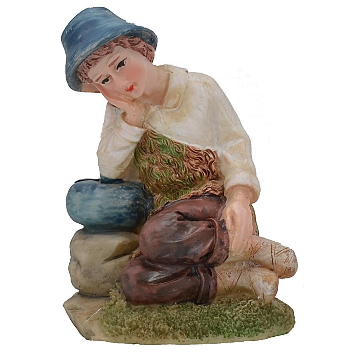 Pastor que descansa serie 15 cm en resina