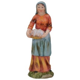 Mujer con cesta de 15 cm en resina