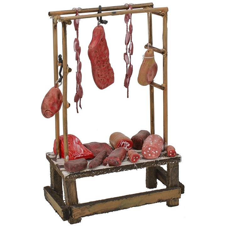Stall with meat and cured meats cm 9,5x5x15 h