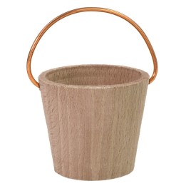 Cubo de madera con asa de cobre para estatuas de 20-24 cm