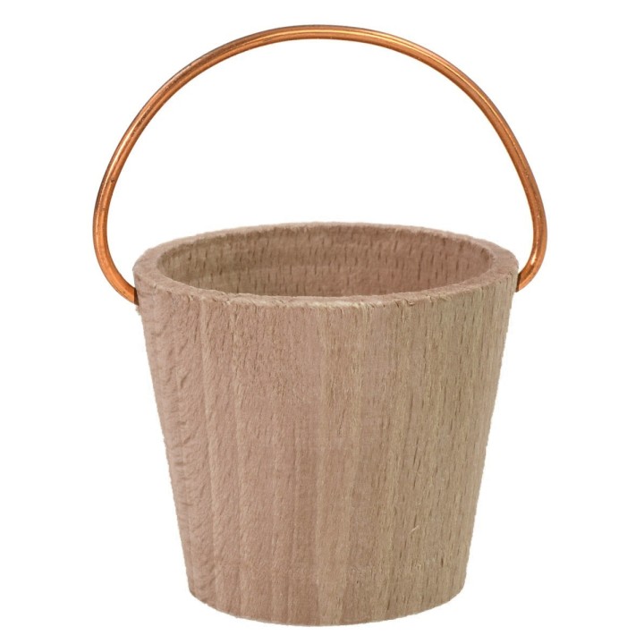 Wooden bucket with copper handle for statues 20-24 cm