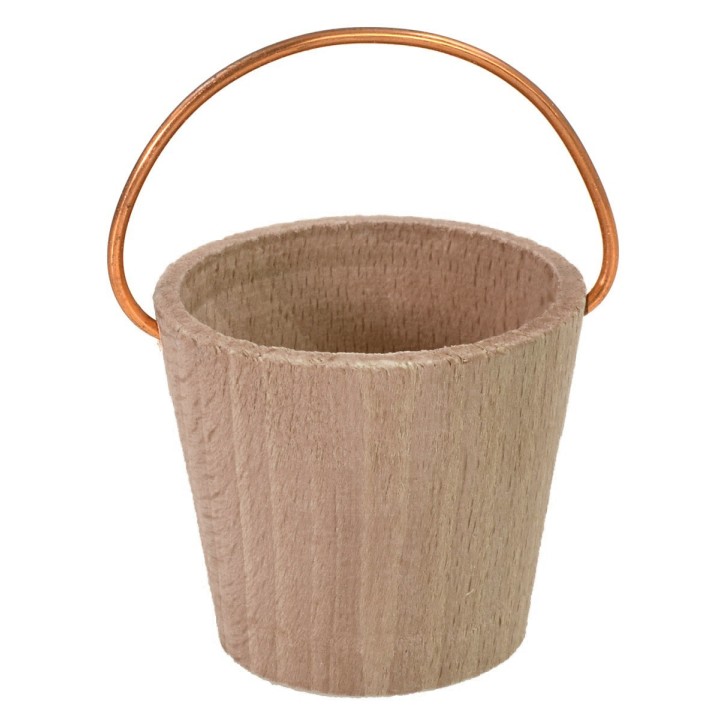 Secchio di legno con manico in rame per statue 20-24 cm
