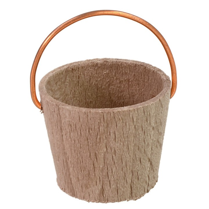 Secchio di legno con manico in rame per statue 11-15 cm