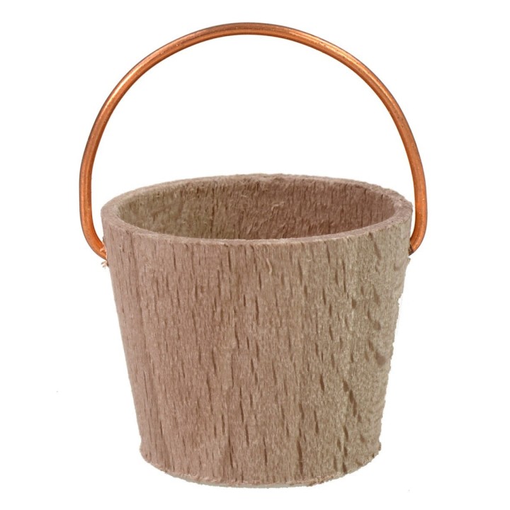 Wooden bucket with copper handle for statues 11-15 cm