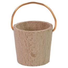 Secchio di legno con manico in rame per statue 8-10 cm