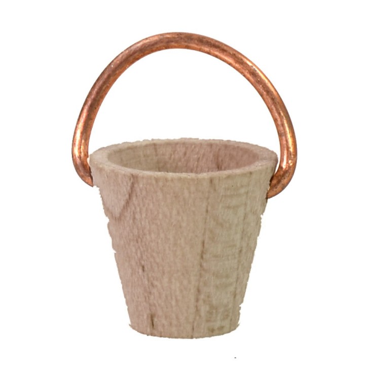 Secchio di legno con manico in rame per statue 5-6 cm