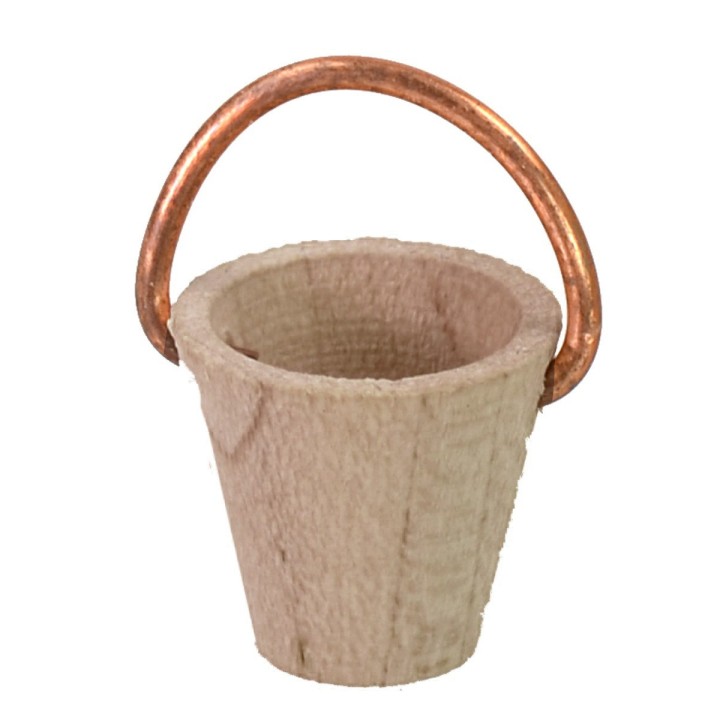 Cubo de madera con asa de cobre para estatuas de 5-6 cm