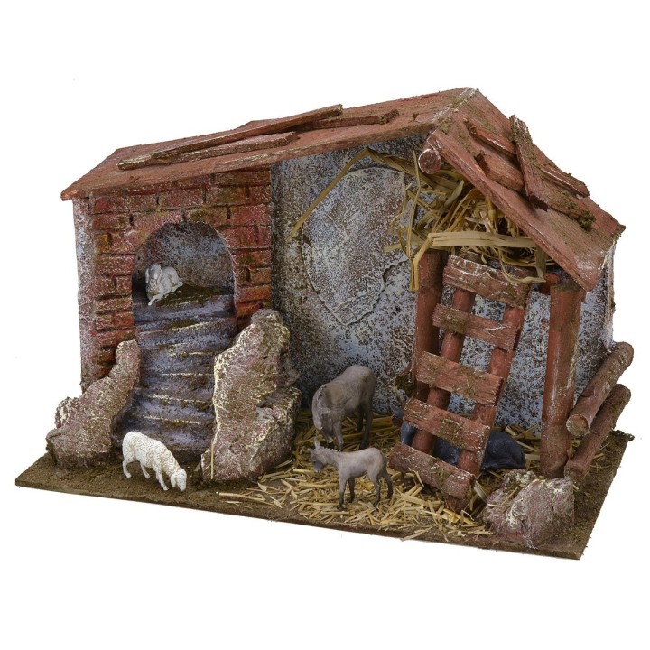Stable with barn and niche cm 29x14,5x19 h