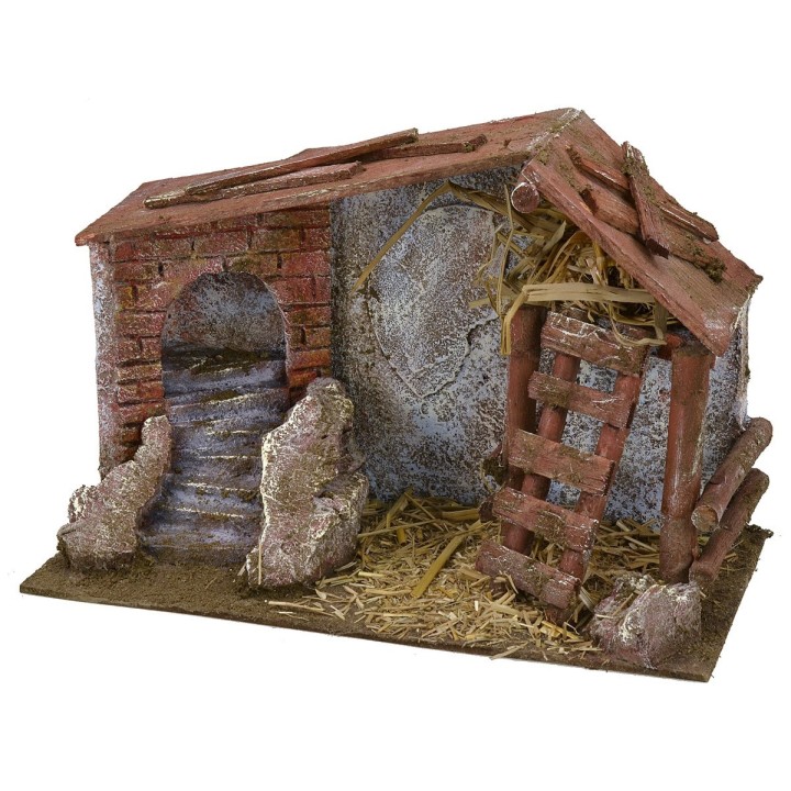 Stable with barn and niche cm 29x14,5x19 h