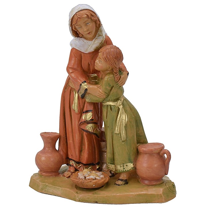 Mother and daughter embraced series 12 cm Fontanini