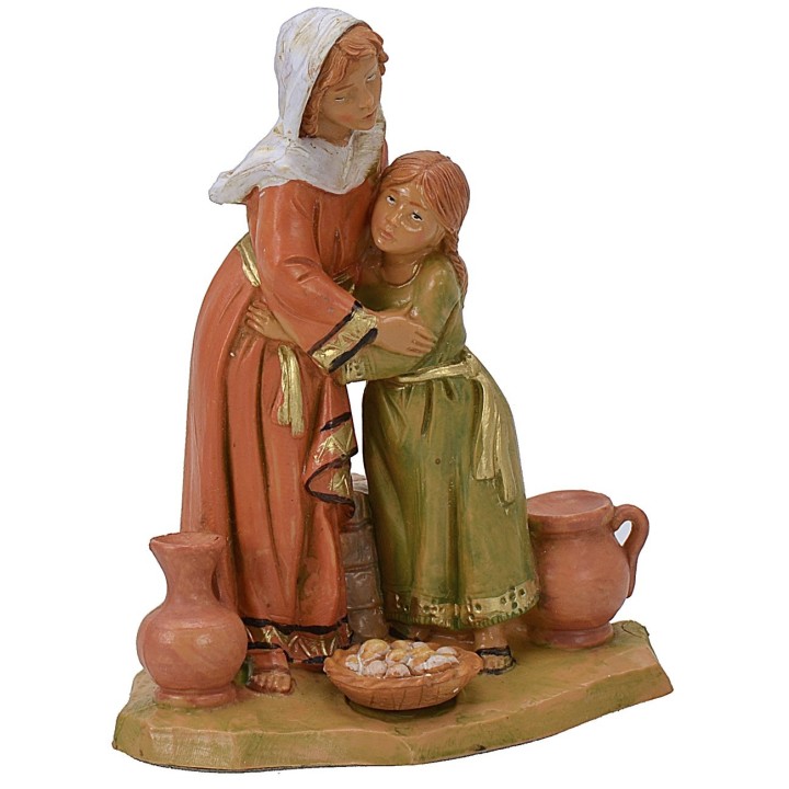 Madre e hija abrazadas serie 12 cm Fontanini