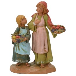 Sorelle con cesti serie 12 cm Fontanini